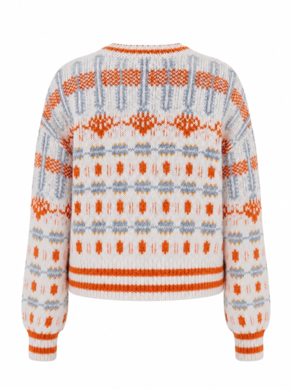 NWT MOTHER THE LONG JACQUARD SWEATER IN CREAM - Picture 6 of 7